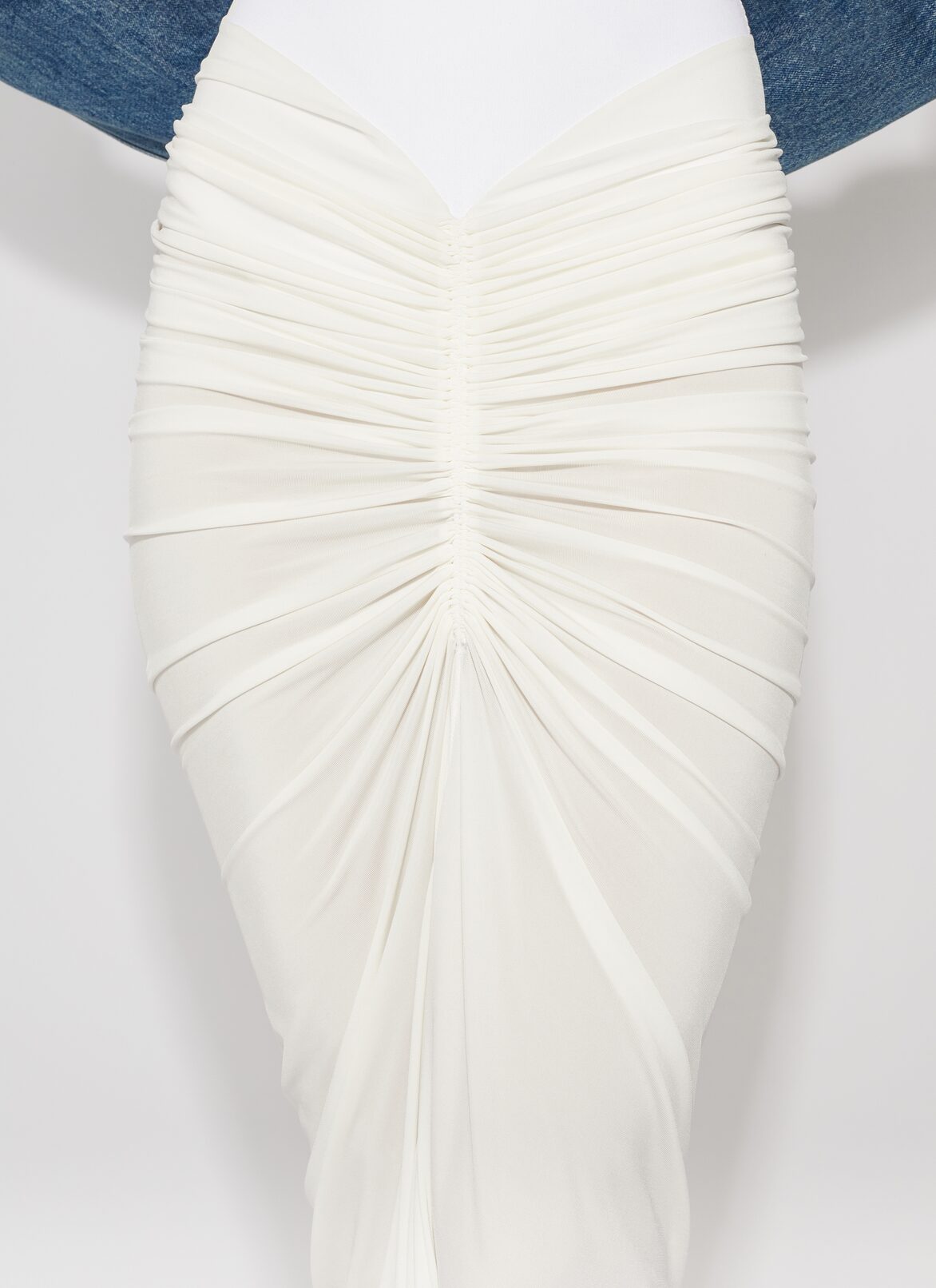 Draped jersey skirt ALAÏA WHITE DRAPED JERSEY SKIRT